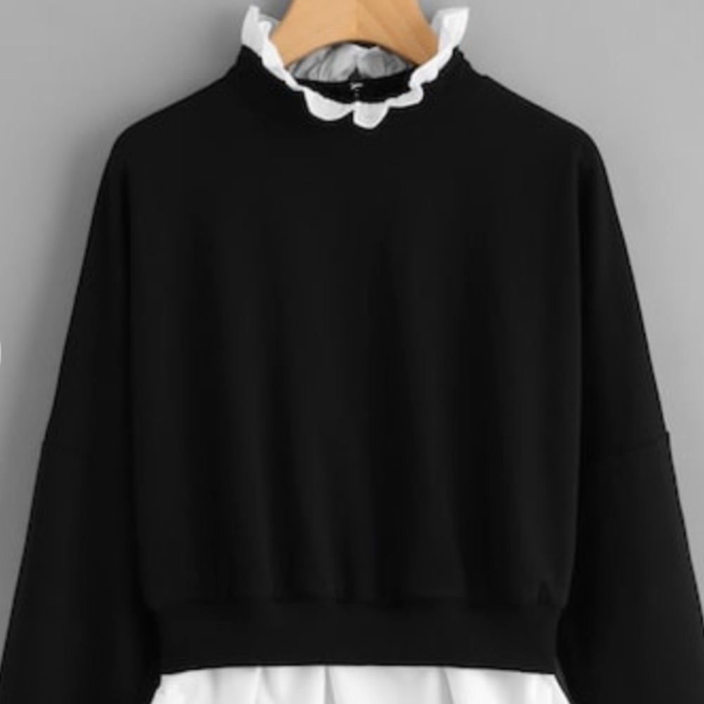 Black Sweater and white button down